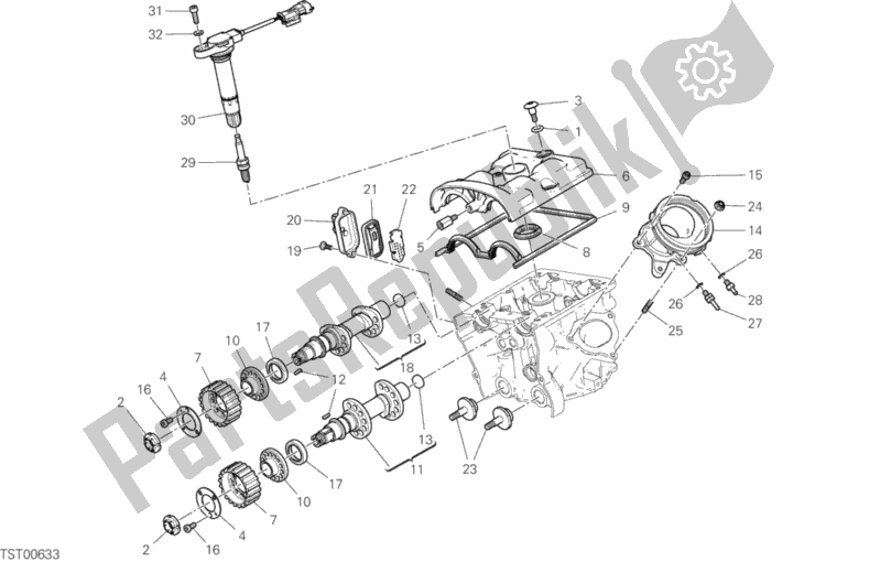 Tutte le parti per il Testata Verticale - Fasatura del Ducati Hypermotard 950 2019